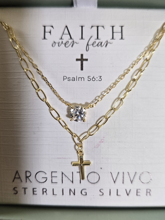 Argento Vivo Jewelry - Argento Vivo Gold Plated Over Sterling Silver Layered Cz Necklace